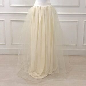 Sew Trendy Maternity Skirt and Shorts Set Cream Pink Tulle Pregnancy Photoshoot